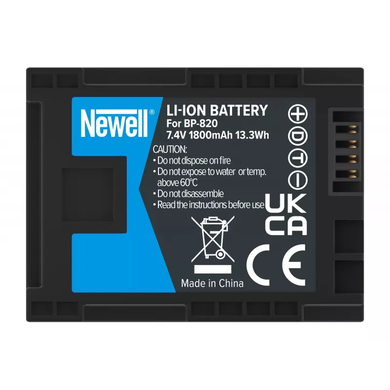 Newell Batteria Ricaricabile di Ricambio BP-820 per Videocamera Canon