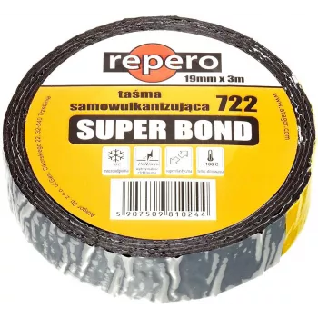 REPERO 722E Super Bond Nastro Autovulcanizzante 25mm x 3m Nero