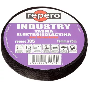 REPERO 735 Industry Nastro Isolante Elettrico in PVC 19mm x 25m Nero