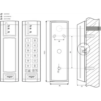 ROGER PR312EM-BK controller di accesso con lettore di prossimità EM 125 kHz