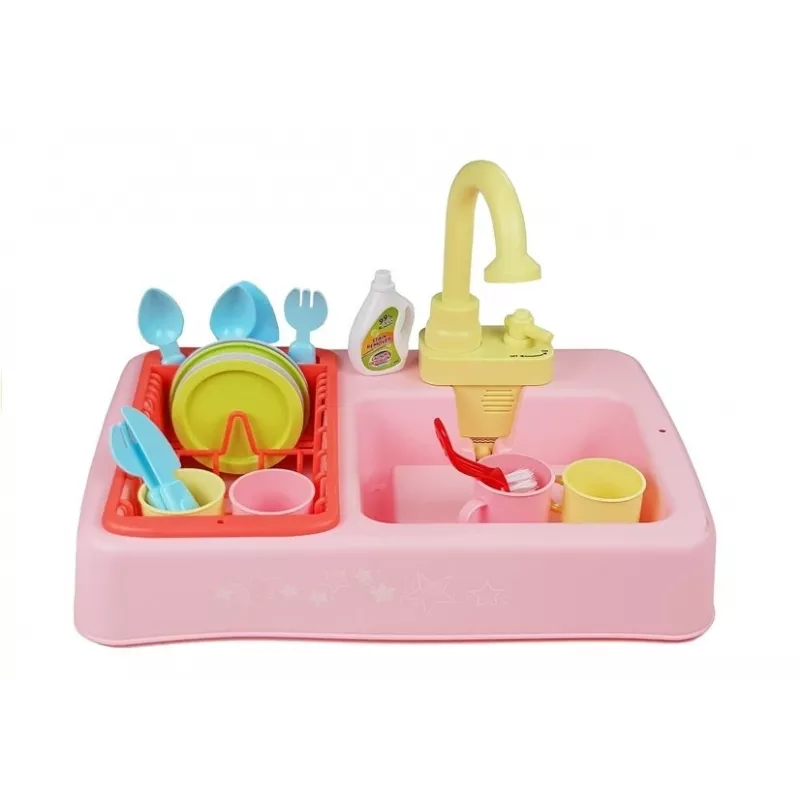 LEAN TOYS lavandino colorato con rubinetto e lavastoviglie con accessori