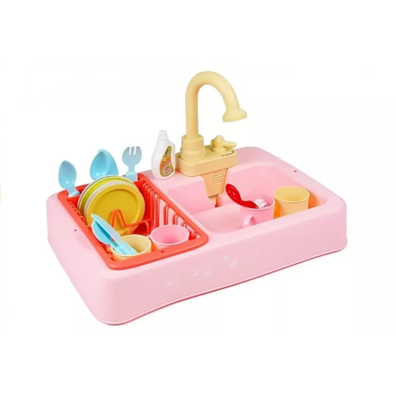 LEAN TOYS lavandino colorato con rubinetto e lavastoviglie con accessori