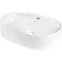 DEANTE Lavabo in granito con isola rubinetteria - ovale - nero opaco