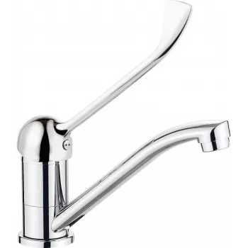 DEANTE Rubinetto lavabo con bocca orientabile - leva clinica, cromo, montaggio a una foro a parete, 7 L/min