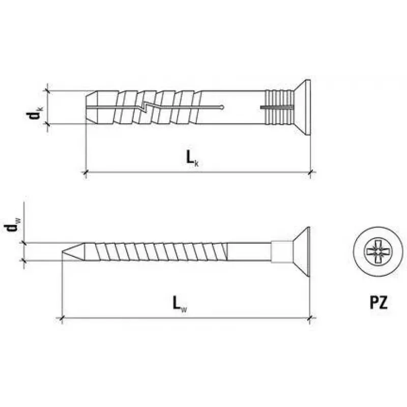 WKRĘT-MET Tassello a montaggio rapido SM-06040 6 x 40 mm 200 pezzi