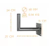 CORAB USL-48/250AL Staffa angolare a parete per palo 48mm, sporgenza 250mm, alluminio, argento
