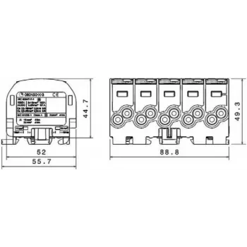 SIMET SIMBLOCK SCB 25-5X Blocco di distribuzione Al/Cu 80/150 1x10-25mm² 5x1.5-16mm² grigio