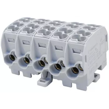 SIMET SIMBLOCK SCB 25-5X Blocco di distribuzione Al/Cu 1x25mm² ingresso 5x1,5-16mm² uscita grigio