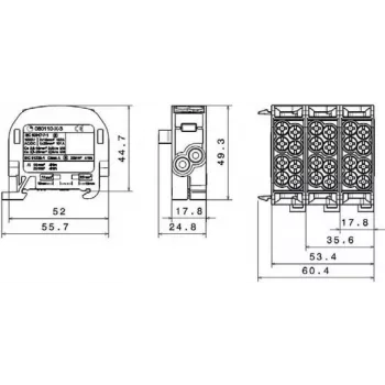 SIMET SCB 25 Al/Cu 80110 SIMBLOCK Blocco di distribuzione derivato, grigio 81501002