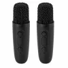 LEAN Set karaoke altoparlante Bluetooth due microfoni luci LED nero