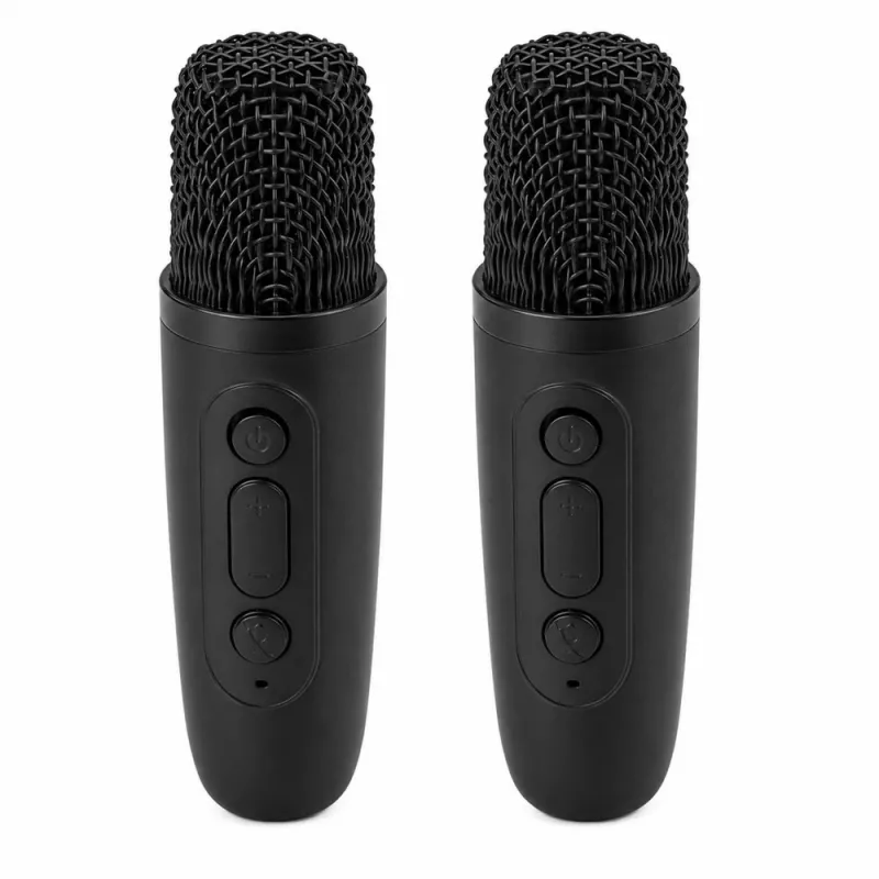 LEAN Set karaoke altoparlante Bluetooth due microfoni luci LED nero