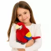 LEAN TOYS Pappagallo di peluche Ara uccello esotico mascotte peluche rosso 24 cm