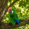 LEAN TOYS Pappagallo di peluche Ara uccello esotico mascotte peluche verde 24 cm
