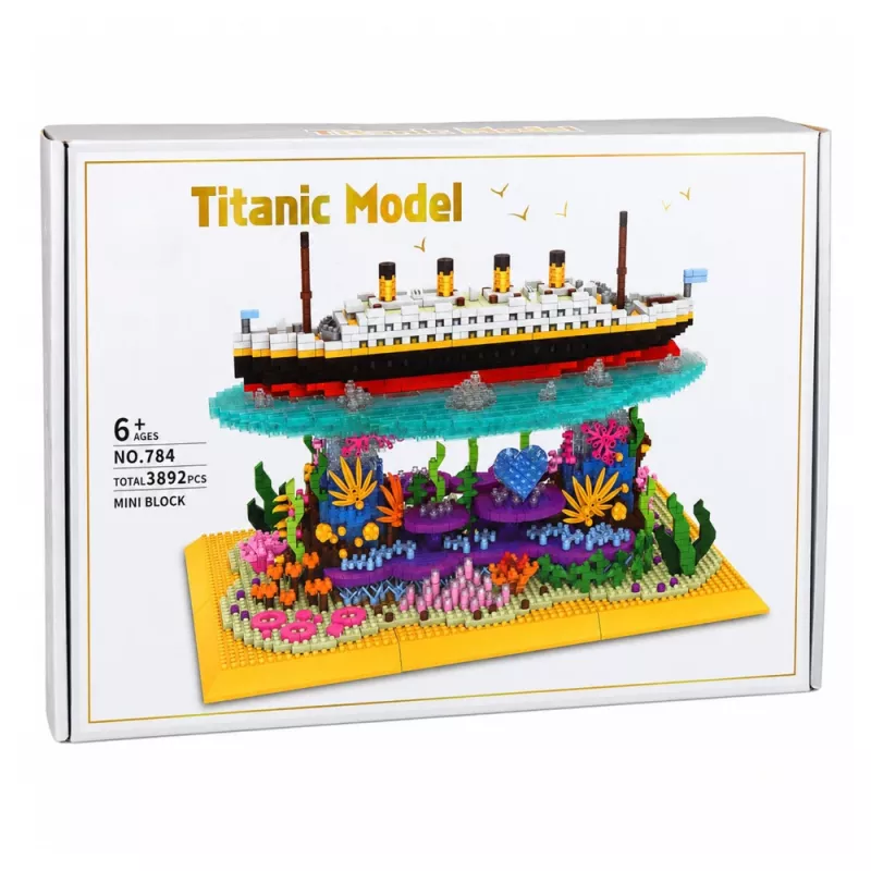 LEAN TOYS Mattoncini nave Titanic su una barriera corallina 3892 pezzi
