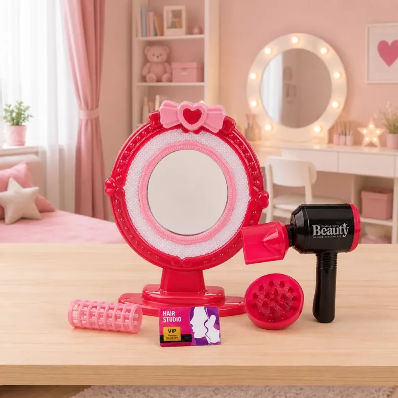 LEAN TOYS Set acconciatura con phon, specchio, luci, suoni e accessori