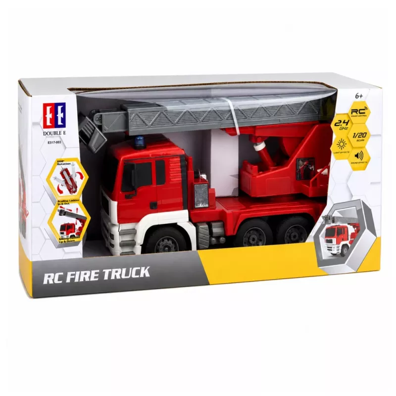 LEAN TOYS Camion dei pompieri con braccio rotante a 660°, radiocomandato RC 1:20