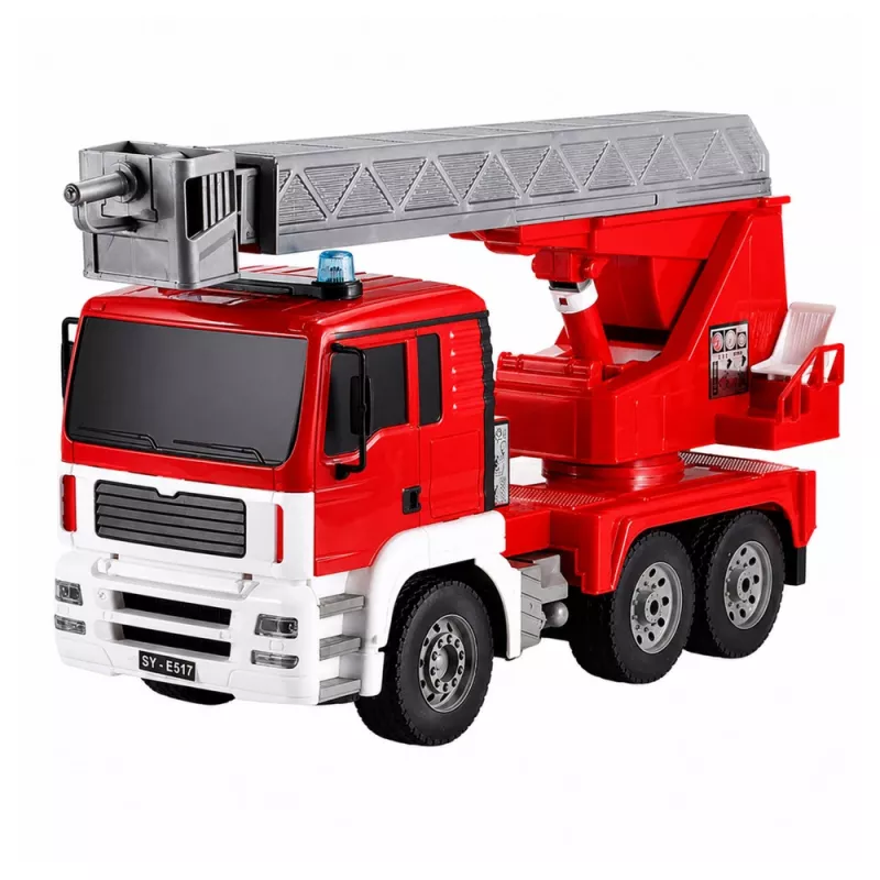 LEAN TOYS Camion dei pompieri con braccio rotante a 660°, radiocomandato RC 1:20