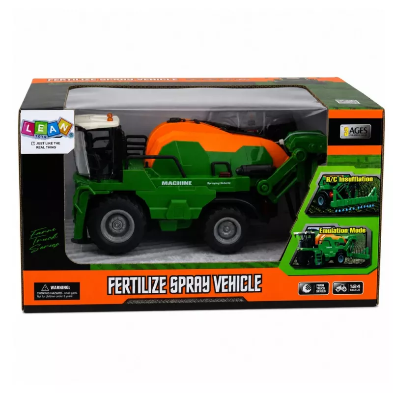 LEAN TOYS Mietitrebbia con funzione di spruzzo, luci, suoni, 1:24