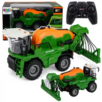 LEAN TOYS Mietitrebbia con funzione di spruzzo, luci, suoni, 1:24