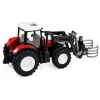 LEAN TOYS RC Trattore agricolo radiocomandato rosso con pinza per balle 1:24