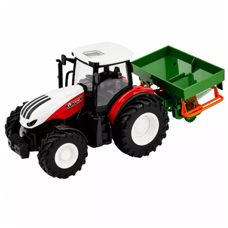 LEAN TOYS RC Trattore radiocomandato con seminatrice, luce, rosso, 1:24