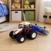 LEAN TOYS Trattore radiocomandato con rullo RC luci rosso 1:24