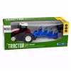 LEAN TOYS RC Trattore radiocomandato con aratro doppio rosso 1:24