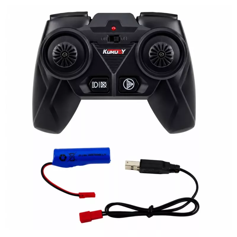 LEAN TOYS RC Trattore radiocomandato con aratro doppio rosso 1:24