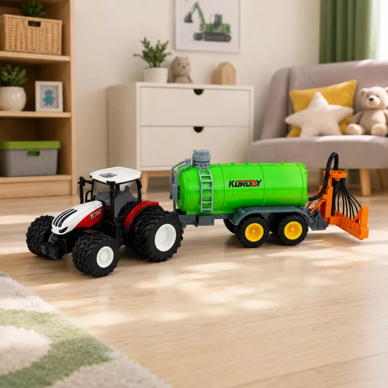 LEAN TOYS Trattore agricolo radiocomandato con irroratrice per fertilizzante liquido 1:24