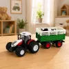 LEAN TOYS Radiocomando RC Trattore con rimorchio e figura di mucca 1:24