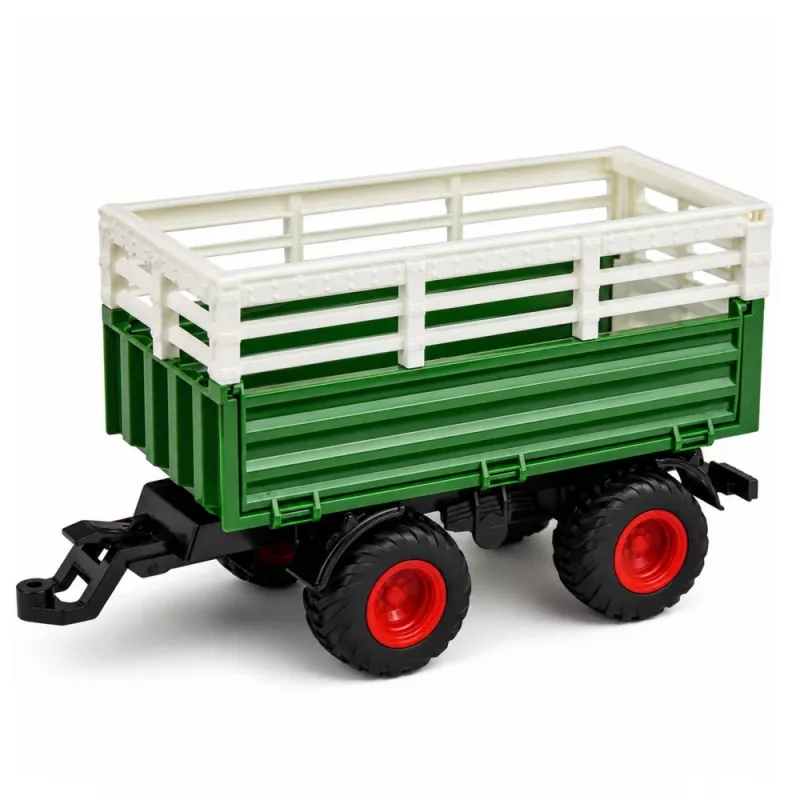 LEAN TOYS Radiocomando RC Trattore con rimorchio e figura di mucca 1:24
