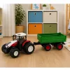 LEAN TOYS Trattore radiocomandato con rimorchio ribaltabile, luci, suoni 1:24