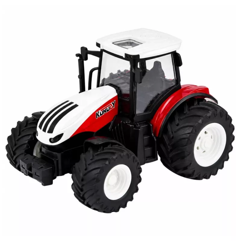 LEAN TOYS Trattore radiocomandato con rimorchio ribaltabile, luci, suoni 1:24
