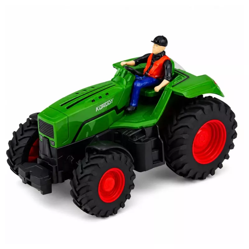 LEAN TOYS Trattore radiocomandato con rastrello per fieno luci RC 1:24