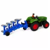 LEAN TOYS Trattore RC con aratro e contadino, radiocomandato, luci, verde, 1:24