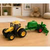 LEAN TOYS Trattore con seminatrice e coltivatore, luci e suoni, giallo, 1:24