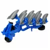 LEAN TOYS Trattore agricolo con aratro a doppio vomere, pneumatici in gomma, verde, 1:24