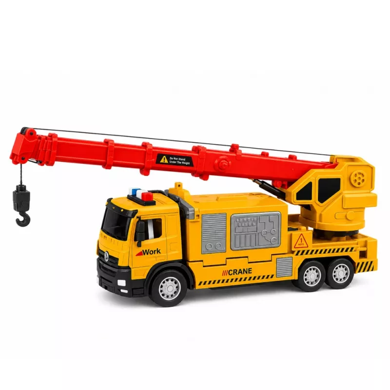 LEAN TOYS Camion con gru e bisarca luci suoni giallo