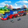 LEAN TOYS Trasportatore locomotiva con auto, binari, rampa di lancio, luci e suoni