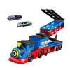 LEAN TOYS Trasportatore locomotiva con auto, binari, rampa di lancio, luci e suoni