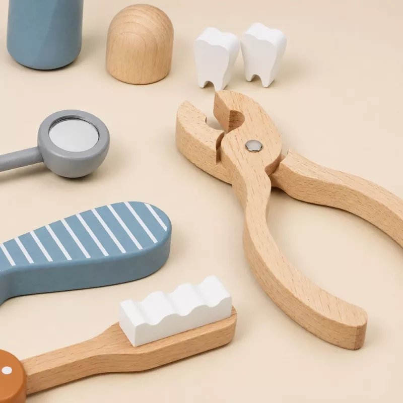 LEAN TOYS Set dentista in legno piccolo dentista