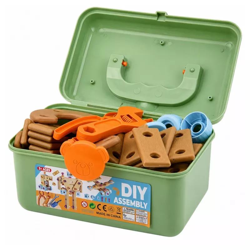 LEAN TOYS Set costruzioni con cacciavite e mattoncini in valigetta, 190 pezzi