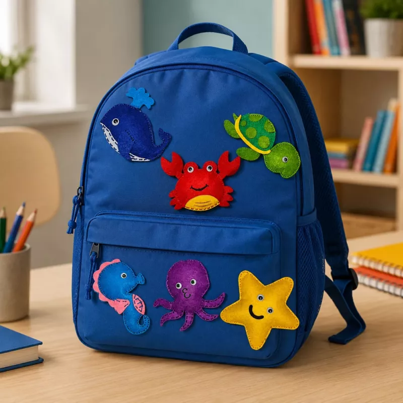 LEAN TOYS Set creativo peluche da cucire feltro fai da te animali marini 6 pz.