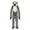 LEAN TOYS Peluche lemure mascotte con zampe a velcro da appendere, 50 cm, grigio/bianco/nero