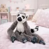 LEAN TOYS Peluche lemure mascotte con zampe a velcro da appendere, 50 cm, grigio/bianco/nero
