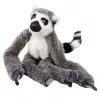 LEAN TOYS Peluche lemure mascotte con zampe a velcro da appendere, 50 cm, grigio/bianco/nero