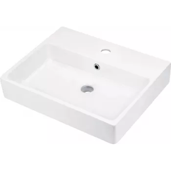 DEANTE Lavabo in ceramica, da appoggio/sottopiano con piano rubinetteria - 50x