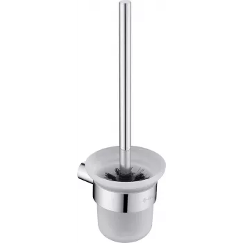 DEANTE Set spazzola WC a parete in acciaio inox opaco argento/nero Osimo