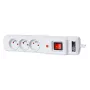 Getfort GF-3A-3M-G Ciabatta multipresa con protezione da sovratensione 3 prese 3m grigio