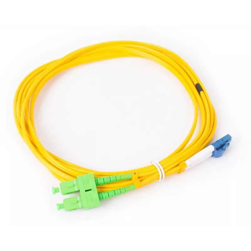 GETFORT Cavo patch in fibra ottica SM SC/APC su LC/UPC duplex 3m (9,84ft) LSZH giallo